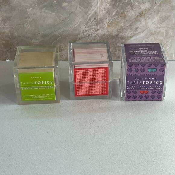 Table Topics Cards Conversation Starter Date Night Family Set of 3 - Picture 1 of 8